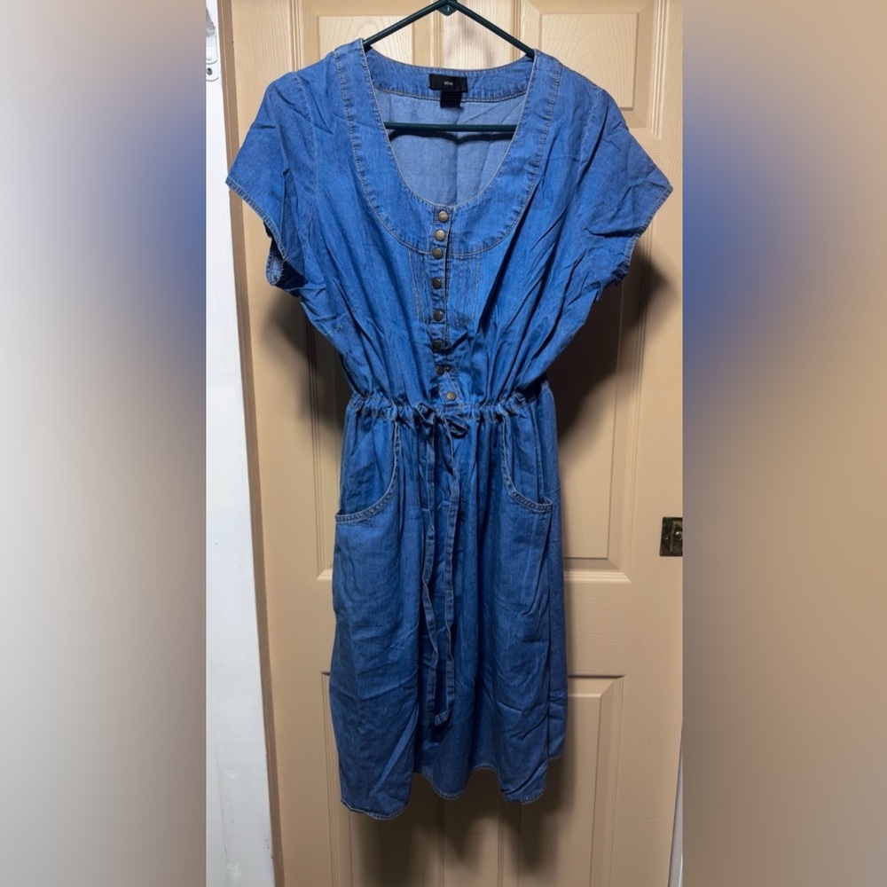 #1182 Ellos Light Blue Denim Dress SZ Medium